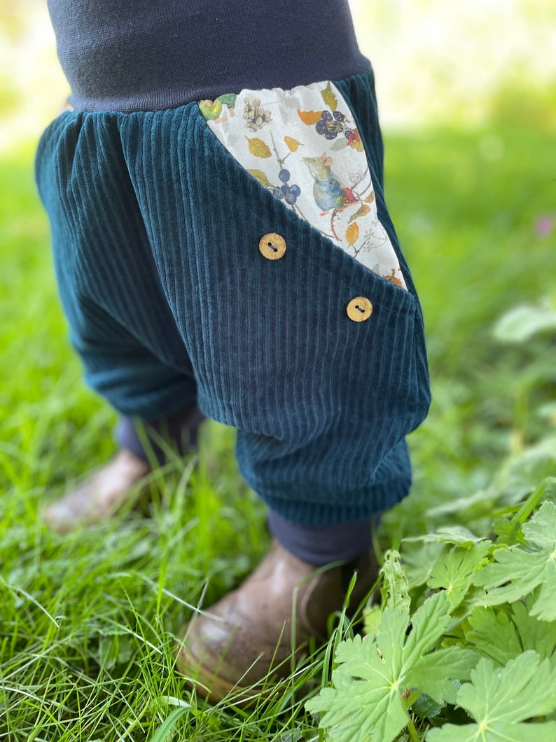 Bio BreitCordNicky Meeresblau Herbst Mäuse Pumphose Mitwachshose Bild 1