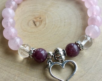 Love and Emotional Health Semiprecious Stone Bracelet infused with Reiki Energy