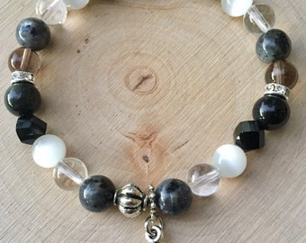 Dreams, Intuition and Protection Reiki Charged Semiprecious Stone Stretch Bracelet