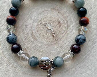 Capricorn Zodiac Reiki Charged Semiprecious Stone Stretch Bracelet