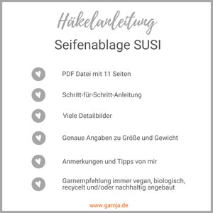 Häkelanleitung Seifenablage SUSI in 6 Größen für feste Seifenstücke Bild 2