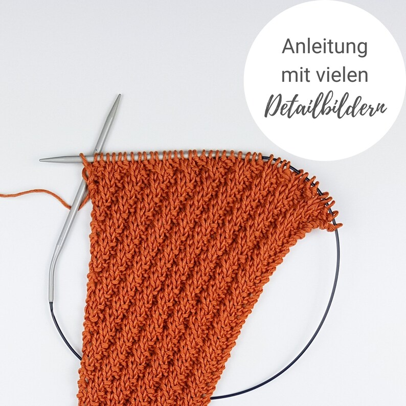 Strickanleitung Tuch TESSA in 2 Größen Dreieckstuch Halstuch Kopftuch image 4