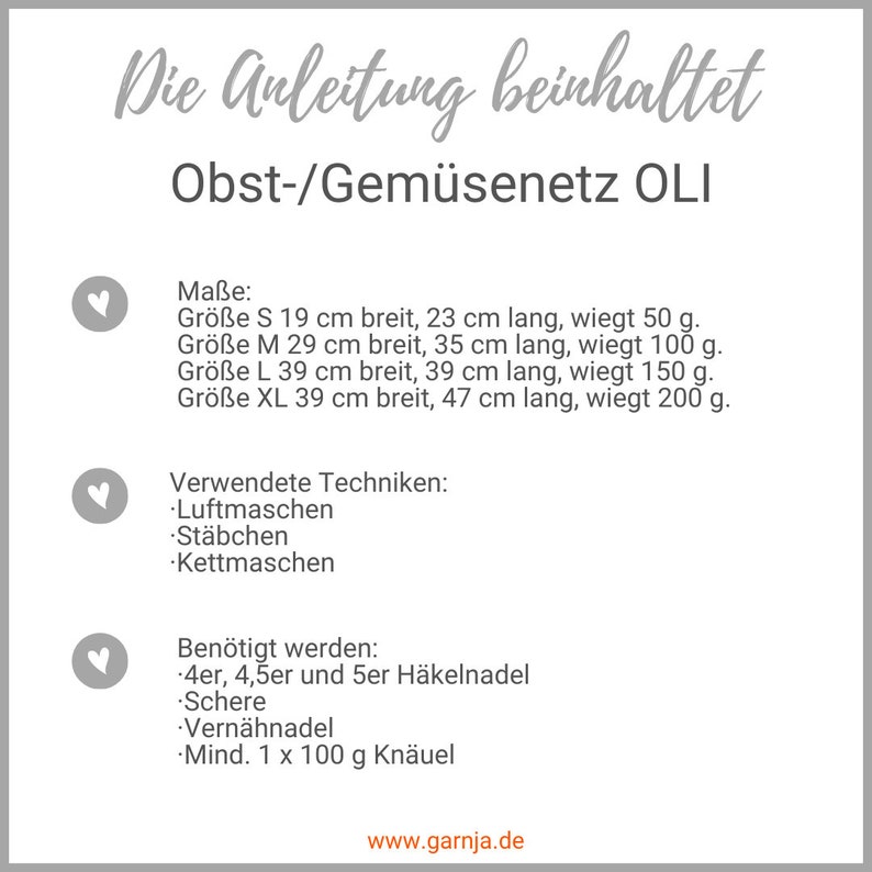 PDF Anleitung Obst/Gemüsenetz häkeln in 4 Größen Bild 4