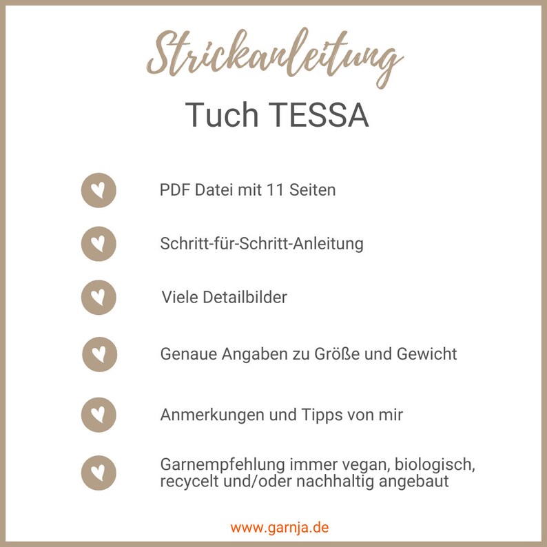 Strickanleitung Tuch TESSA in 2 Größen Dreieckstuch Halstuch Kopftuch image 2