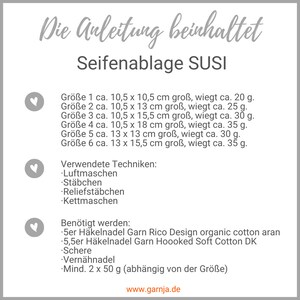 Häkelanleitung Seifenablage SUSI in 6 Größen für feste Seifenstücke Bild 4