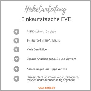 Häkelanleitung Einkaufstasche EVE mit kurzen Henkeln in 2 Größen Einkaufsbeutel image 2