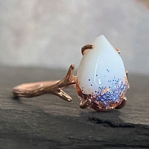 Breastmilk BIRTH COLOR shimmer ring. Breastmilk ring. Breast milk jewelry-bith color shimmer.KeepsakeMom. DNA ring