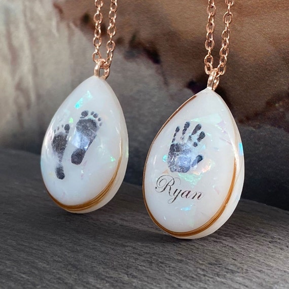 Breastmilk Jewelry Breastmilk Necklace Baby Prints Your Babys Actual  Footprint/handprint Angel Prints Mother's Day Gift Mom. Keepsakemom 