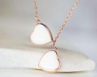 Breastmilk jewelry two hearts together necklace adjustable. Breast Milk Three disc necklace Handmade item from KeepsakeMom