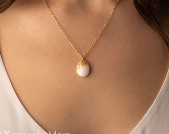 Breastmilk jewelry Breastmilk necklace Breast milk teardrop with 24K gold Handmade item.