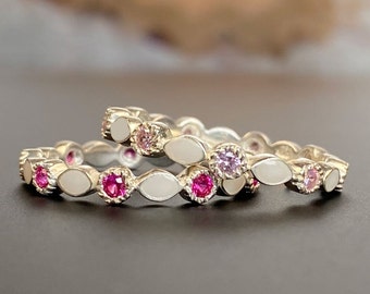 Keepsake Breastmilk Ring | Stackable Thin Band in Rose, Yellow Gold or Sterling Silver 925 | KeepsakeMom