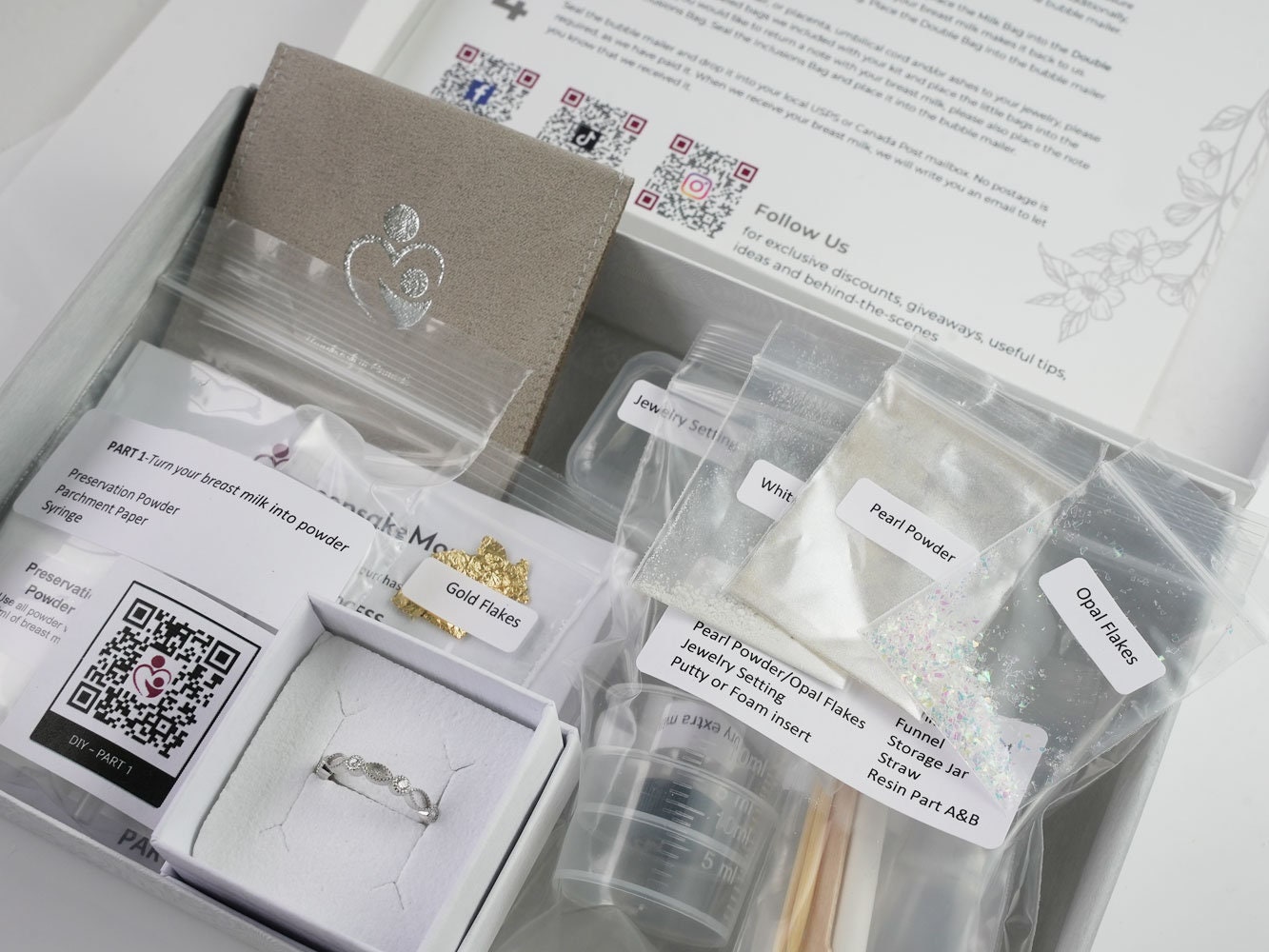 DIY Kit Breast Milk Jewelry. DIY Kit Necklace. Heart Cage Breastmilk