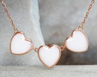 Breastmilk Jewelry mother baby heart necklace rose gold plated sterling silver chain from KeepsakeMom. Handmade item.