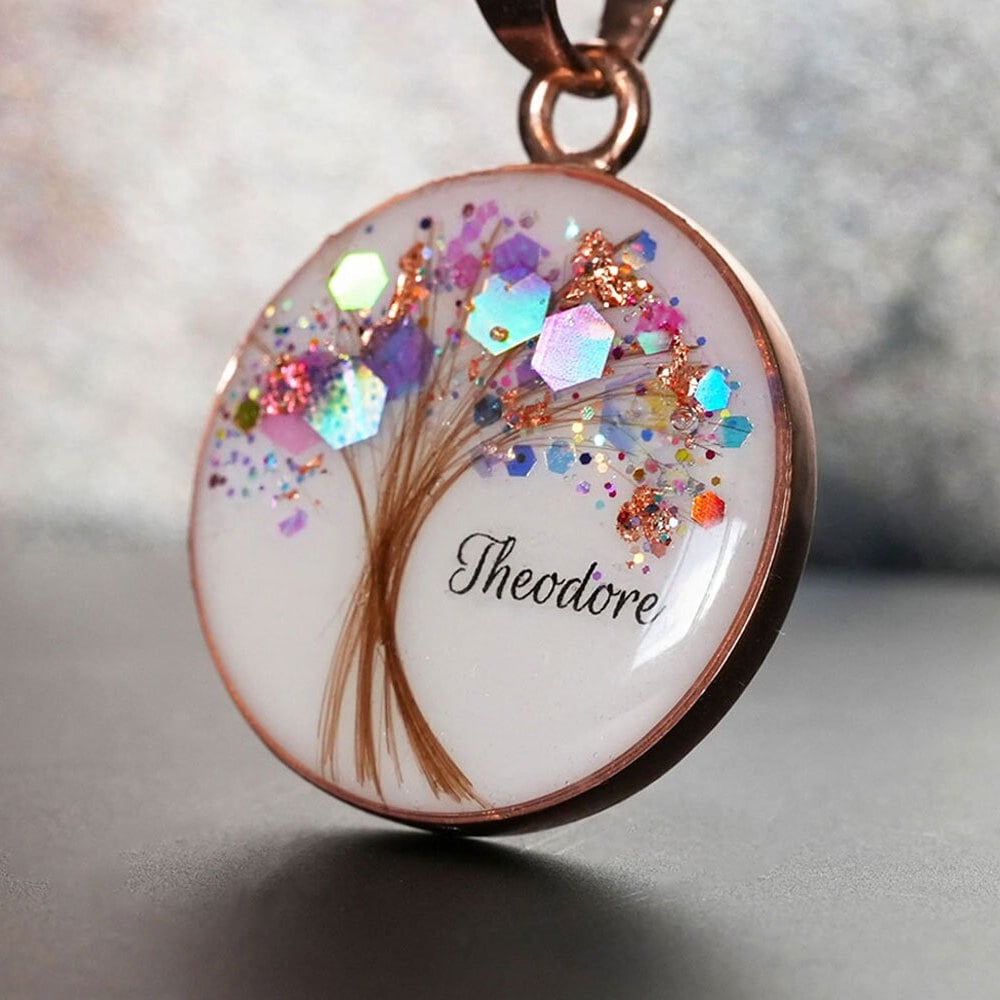 Breastmilk Jewelry tree of Life Disc Necklace Pendant With Baby