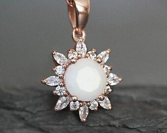 Gioielli a base di latte materno / collana a forma di fiore a forma di stella con pietra sfaccettata a base di latte materno di KeepsakeMom.