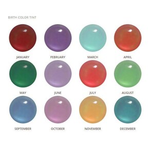 breast milk jewelry birth month color examples from KeepsakeMom