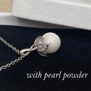 breast milk jewelry  pearl shape silver necklace metal petal bail with pearl powder milk pearl Keepsake Mom