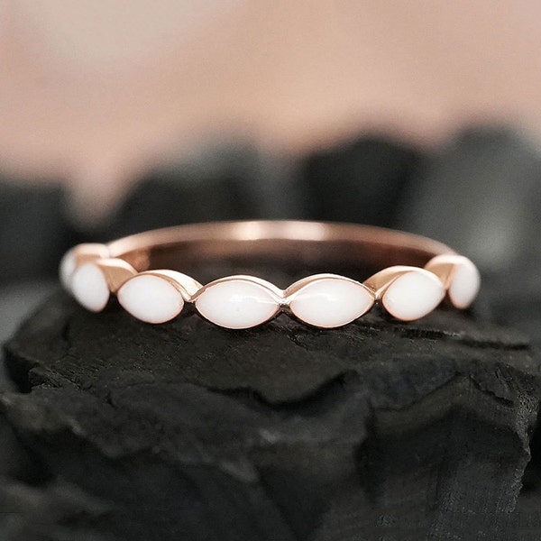 Anillo de leche materna apilable, de alta calidad en oro rosa, amarillo o plata de ley 925. Anillo de banda fina y fina de recuerdo de KeepsakeMom.