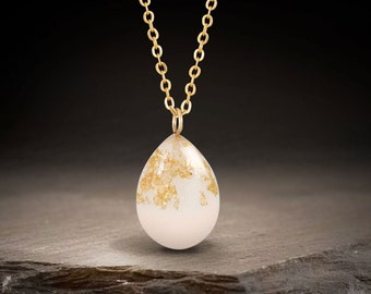 Breast Milk Jewelry Necklace Cherish your bond with your Baby with this Gold Teardrop Keepsake Necklace from KeepsakeMom Handmade item.