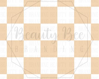 Checkered Neutral Beige Seamless Pattern