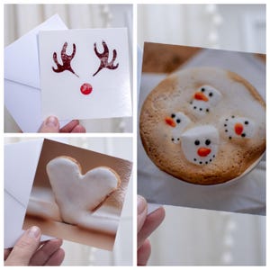 Kleine süße Foto Grußkarte Weihnachtskarte*Zimtherz Zimtkeks*quadratisch*mit Umschlag*10 cm* weihnachtliche Fotografie* leere Rückseite