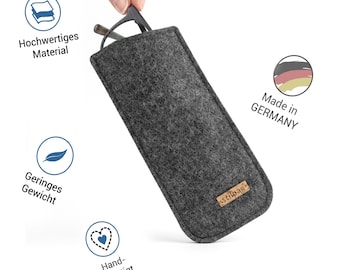 Estuche para gafas de fieltro de lana | Estuche hecho a mano • Para gafas graduadas, de lectura y de sol | Tallas L y XL • Personalizable • Sostenible