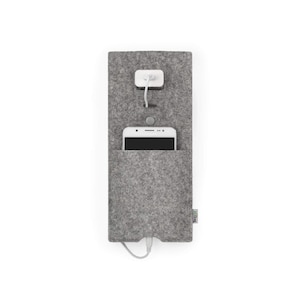 Universal charging bag LUIS for smartphones - colour grey - suitable for all smartphones, practical on the go, high quality by Stilbag