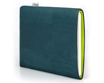 Couverture de lecteur de livre électronique en liège et feutre de laine // Couleur essence vert pomme // Sac sur mesure // Étui // Collection VIGO