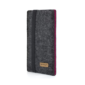 Handytasche aus Wollfilz, passgenau für iPhone, Samsung, Google, Xiaomi, Motorola, Oppo, Fairphone, hochwertige Schutzhülle Modell FINN