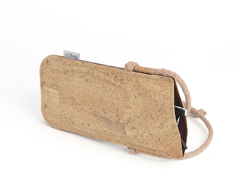 Hanging eyeglass pouch made of cork and wool felt, protective cover for glasses and sunglasses, stylish gift suitable for men and women