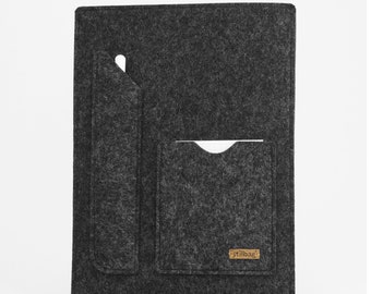 Bolsa para tablet hecha a medida / Funda para tablet E-Ink hecha de fieltro / Funda de fieltro de lana a medida con/sin compartimento