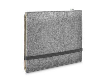 Tablet sleeve made of wool felt // color light gray - beige