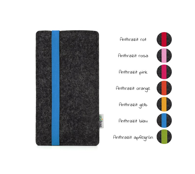 Coque de téléphone portable sur mesure en feutre de laine // Couleur gris clair bleu élastique // Sur mesure pour smartphone image 9