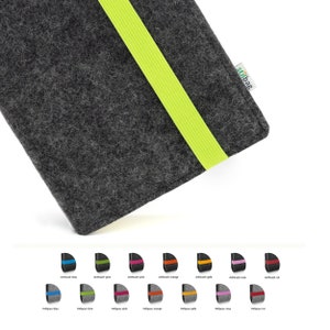 May include: A gray felt pouch with a lime green strap. The pouch has a small green label with the word "stilbag" on it. The pouch is shown with different colored straps in the bottom row of the image.