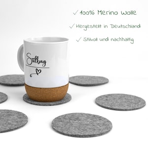 6 pcs set of coasters made of wool felt - table coasters - decorative coasters | present ideas | stylish gifts made by Stilbag