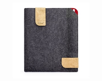 reMarkable sleeve from felt – The Paper Tablet with marker compartment | Color: Anthracite red