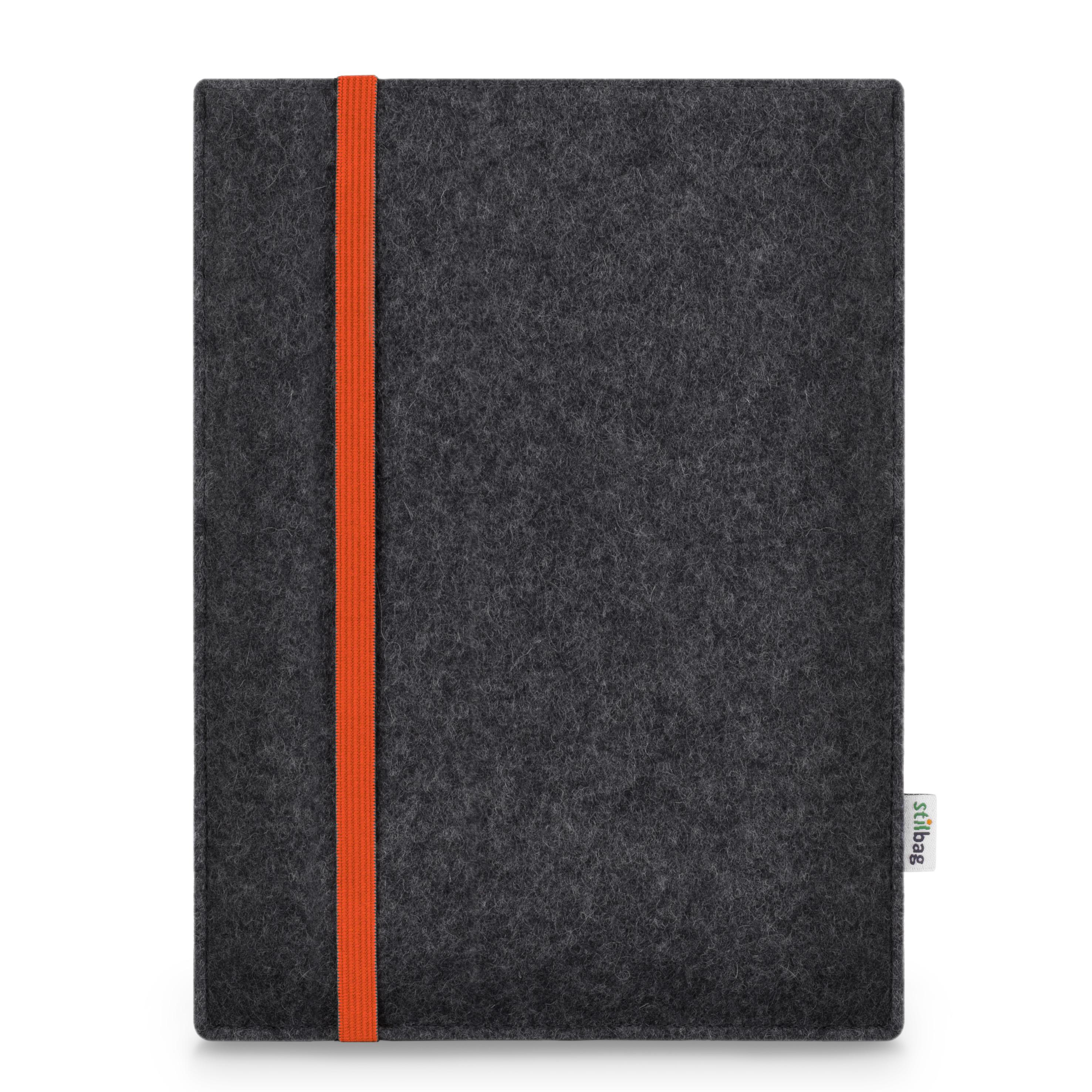 Custodia in feltro di lana per iPad Mini – Tessuto a zigzag giallo, cinturino in pelle - Italia Custodia in feltro di lana per iPad Mini – Tessuto a zigzag giallo, cinturino in pelle - Italia