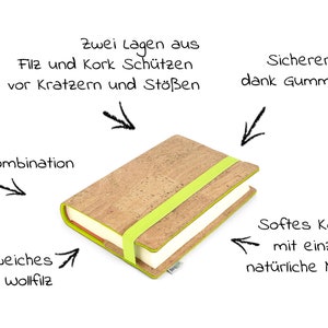 Buchhülle aus Kork und Wollfilz // Passgenau angefertigt Buchschutz Bild 9