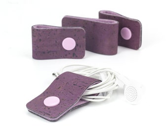 Stylish cable holder made of cork and wool felt | various colors