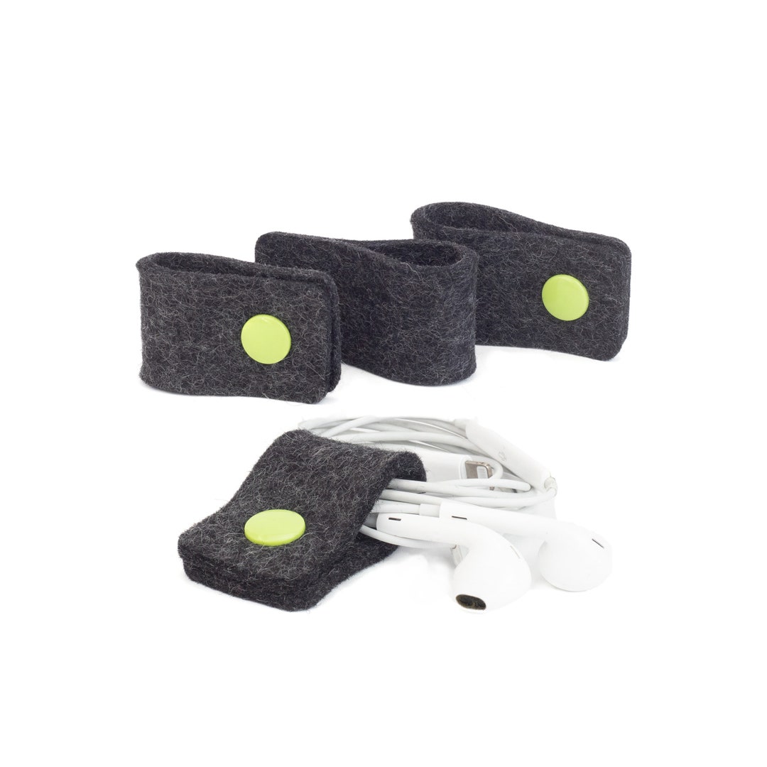 Cable Ties Headphones 100 Wool Felt Anthracite Set of 4 Etsy