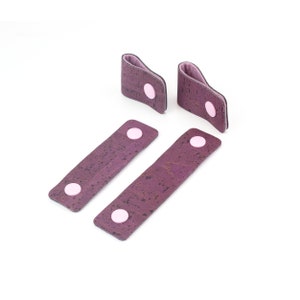 Set of 4 cable ties made of cork and wool felt // reclosable // various colors image 5