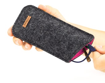 Estojo para óculos feito de feltro de lã macia – personalizável, estiloso, protetor – estojo para óculos e óculos de sol – para presente feminino e masculino