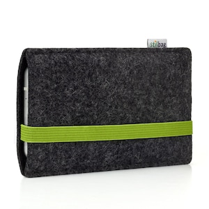 Handyhülle für iPhone 15, 15 Pro, 15 Plus, 15 Pro Max / passgenaue Handytasche aus echtem Wollfilz/Hochwertige Schutzhülle LEON von Stilbag