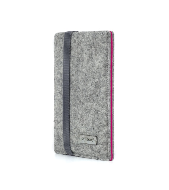 Handyhülle für iPhone 15, 15 Plus, 15 Pro, 15 Pro Max / passgenaue Handytasche aus echtem Wollfilz/Hochwertige Schutzhülle FINN von Stilbag