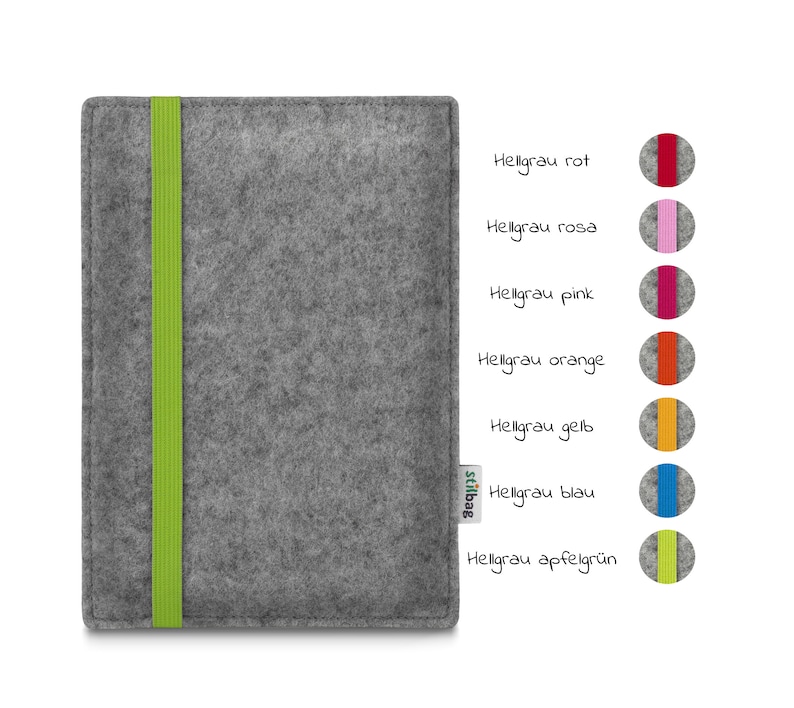 Sleeve Tolino Vision 6 made of wool felt / Handmade e-reader cover model LEON image 10