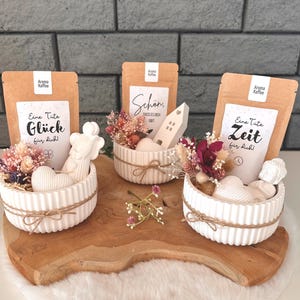 Kaffeeset Geschenkset mit Kaffee, Eiskaffee, Trinkschokolade oder Latte Macchiato in einer Schale
