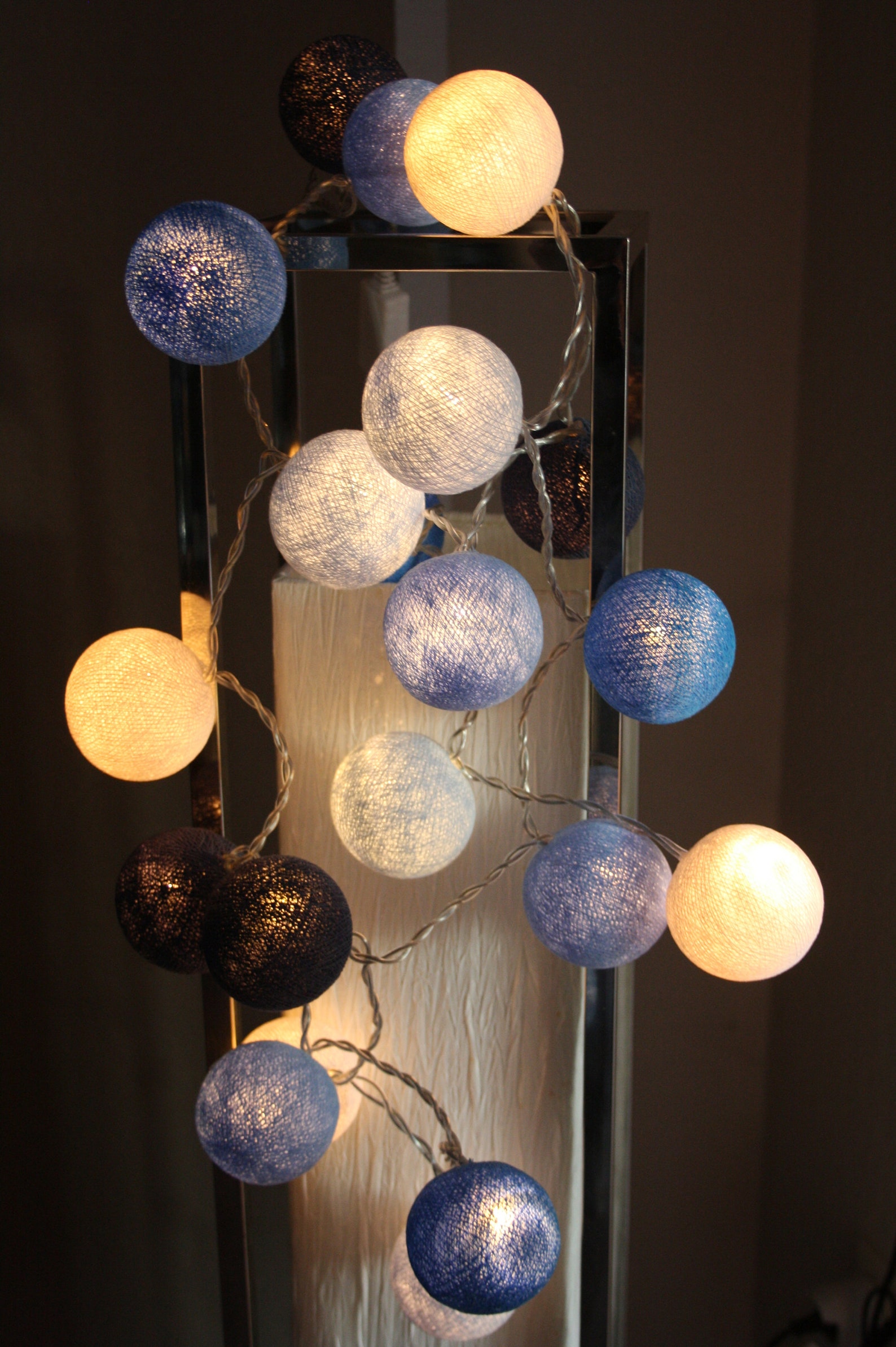 20er Cotton Ball Lichterkette Blue Lichterkette Etsy