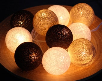 Electricity Cottonballs fairy lights “Coffee break”, fairy lights in brown tones