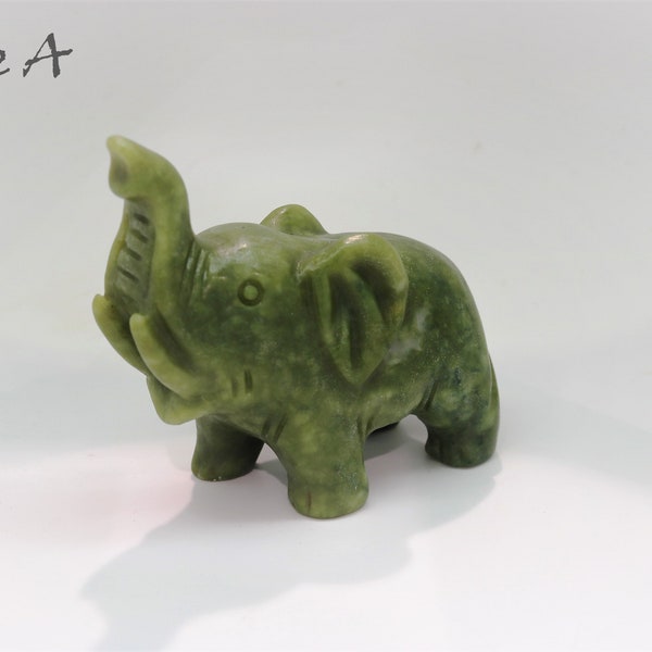 Jade Elephant Figurine Etsy
