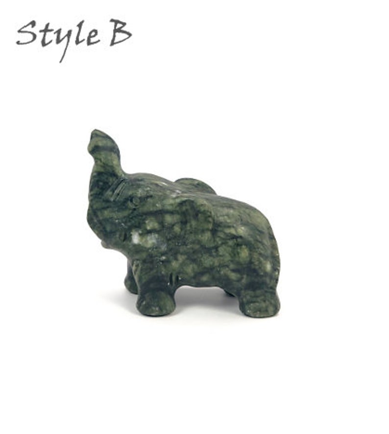 Hand Carved Natural Jade Elephant Figurine Etsy